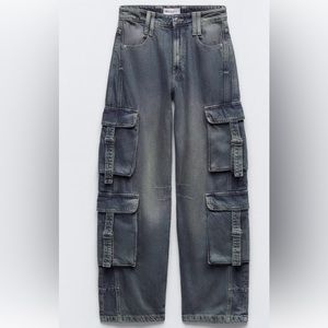NWT ZARA BAGGY CARGO JEANS